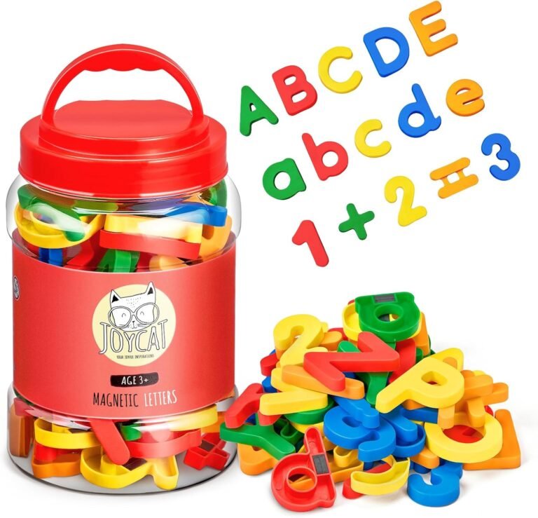 78 Pieces Magnetic Letters Numbers Alphabet Fridge Magnets ABC 123 Preschool Educational Learning Plastic Colorful Toy Set Uppercase Lowercase Math Symbols for Toddlers Kids