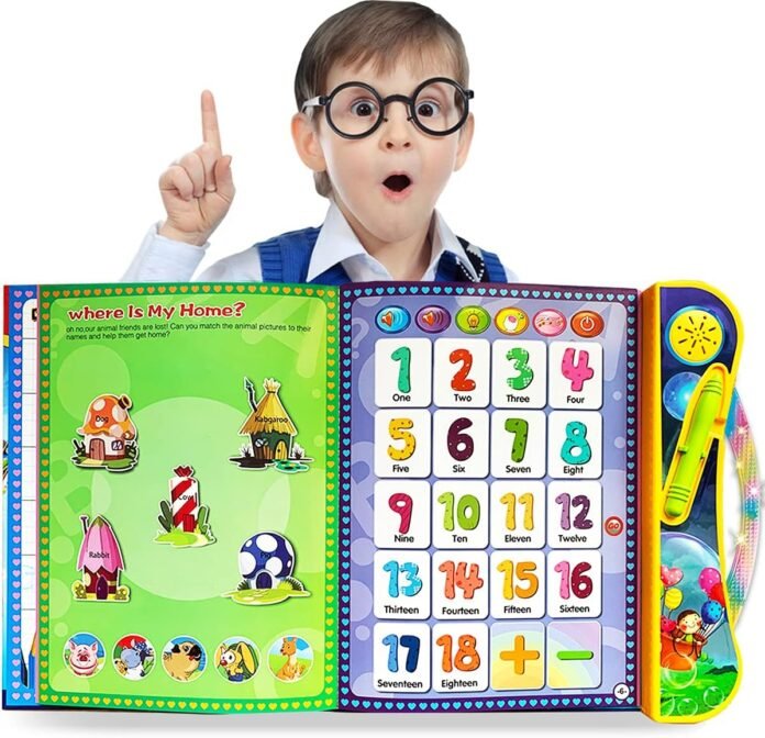 ABC Sound Books Interactive Electronic Learning Books for Toddlers with Alphabet, Numbers, Animals, Music, Games Educational Toys for Kids Ages 3 4 5 6