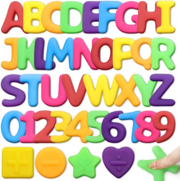Alphabet Learning Toys for Kids, 40PCS ABC Toys for Kids Ages 3-5, Alphabet Letter and Number Educational Learning Toys for Toddlers, Mochi Squishy Toys for Kids