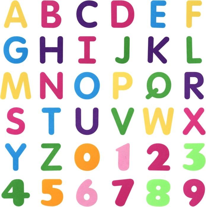 BXI 36 Pcs Alphabets Numbers & Letters Felt Board Story Pieces Set for Toddlers, Preschool & Kindergarten, Precut Felt Figures for Preschool Crafts Activity Early Learning Storytelling