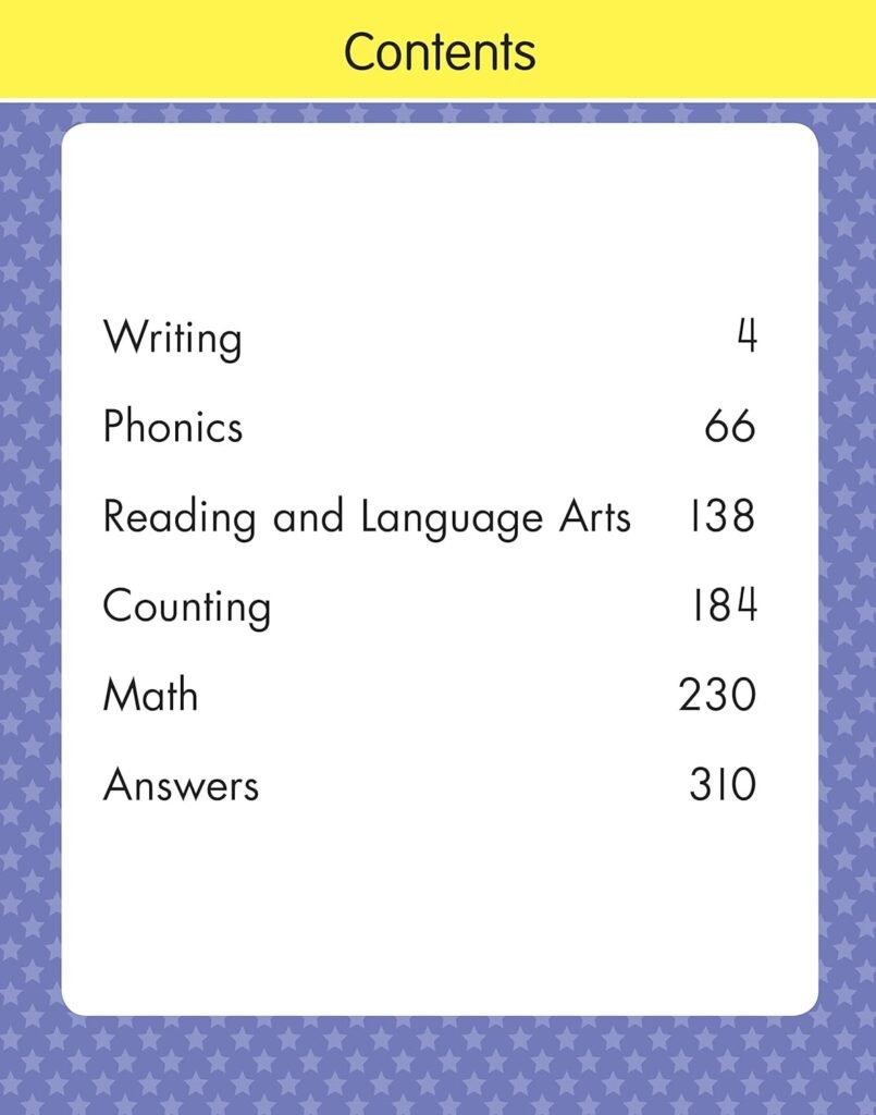 Kindergarten Big Workbook Ages 5 -6: 220+ Activities, Writing, Phonics, Reading & Language Arts, Counting and Math (Gold Stars Series)