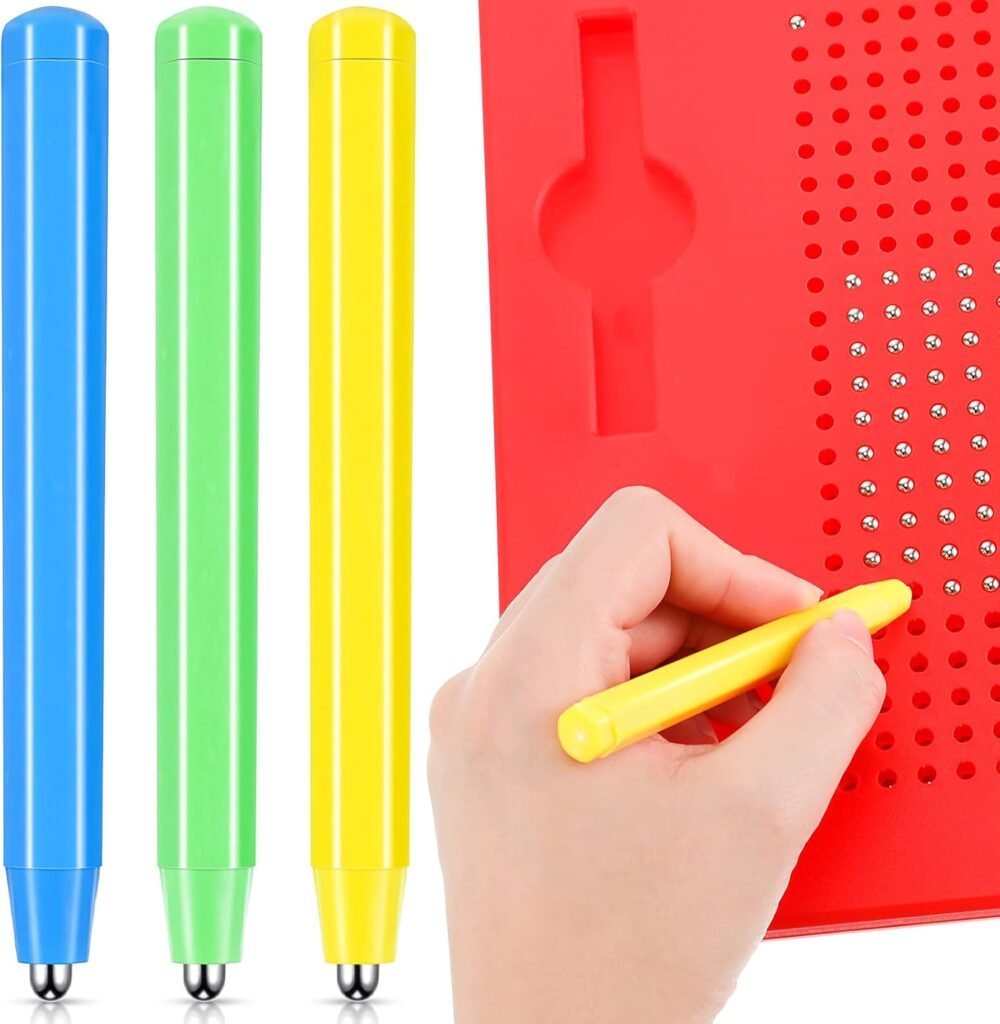 3 Pieces Replacement Stylus Magnetic Drawing Pen Magnet Replacement Pens for Play Magnapad Magnetic Drawing Board Writing Tablet A to Z and Numbers 0-9