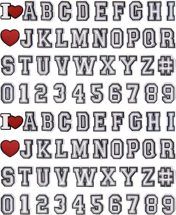 74+4 Pack Letter Decoration Charms 0-9# Number, Alphabet ABC-Z Characters, DIY for Boy Girl Teens Men Women and Adults