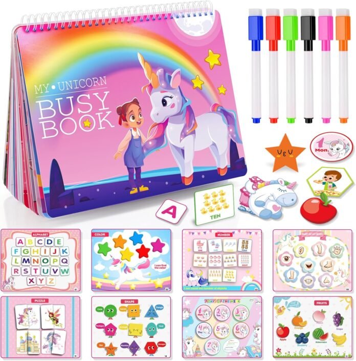 Busy Book for Toddlers Learning Toys,30 Themes Preschool Learning Activities Books,Montessori Toys for 2 3 4 5 Year Olds,Early Educational Toys Autism Learning Materials Gifts for Boys Girls Age 2-5