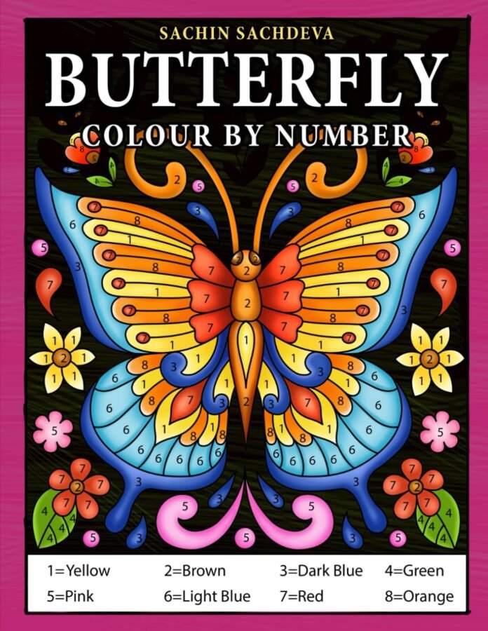 Butterfly Colour by Number: Coloring Book for Kids Ages 4-8