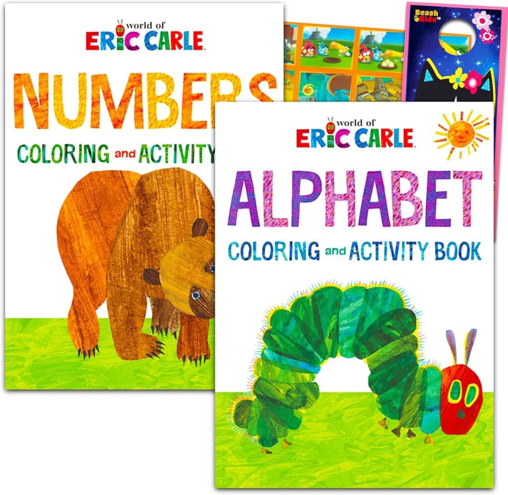 Eric Carle Activity Book Bundle Eric Carle Coloring Book Set – 2 Pack Eric Carle Coloring Book with Angry Birds Stickers | Eric Carle Party Favors