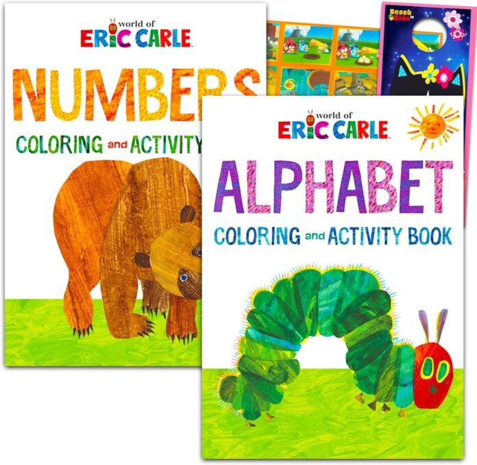 Eric Carle Activity Book Bundle Eric Carle Coloring Book Set - 2 Pack Eric Carle Coloring Book with Angry Birds Stickers | Eric Carle Party Favors