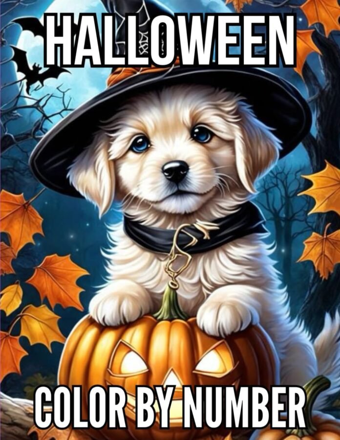 Halloween Color By Number: Beautiful Large print Halloween Color by Number Coloring Book for Adult