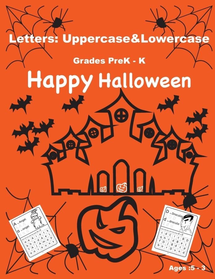 Letters:Uppercase&Lowercase.Happy Halloween Alphabet book for kids (3-5)years old: Happy Halloween Activity Book for Kids: A Fun Book Filled With Cute ... and Coloring (Halloween Books for Kids)