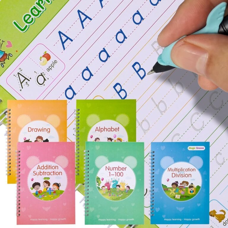 Magic Practice Copybook,Grooved Writing Book Reusable Writing Practice Book, for Preschool Kids Age 3-8 ​Calligraphy (Large)