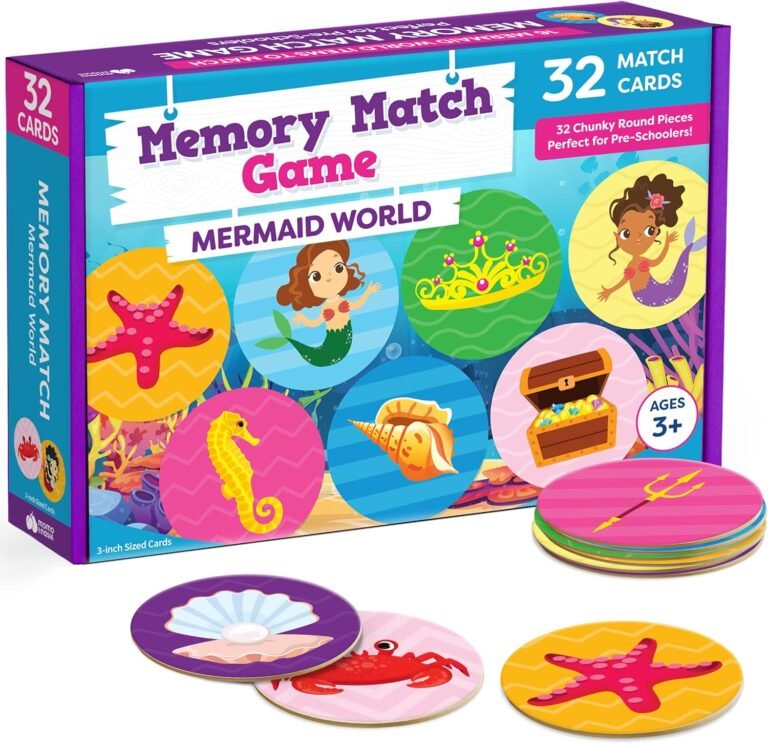 Mermaid Toys for Girls 4-6 Matching Game - Memory Game for Kids - Girls Toys 4-5 - Mermaid Gifts for Girls Age 4 Year Old Girl Birthday Gifts - Kids Games Preschool Educational Toys for Girls 3-5