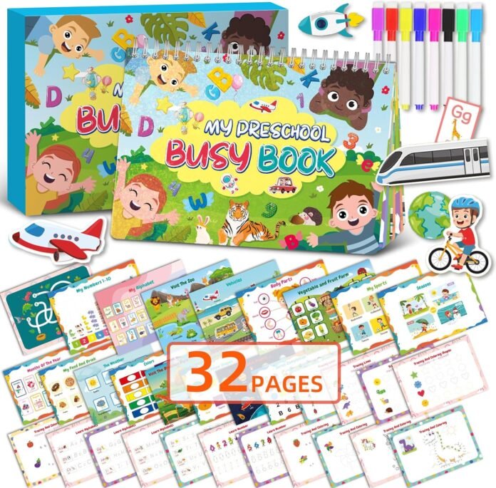 My Preschool Busy Book, Sensory Education Travel Toy for Daughter Son Birthday
