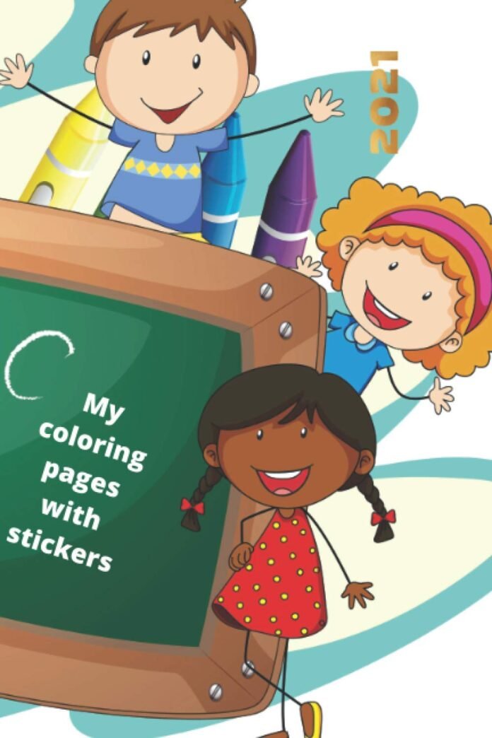 My coloring pages with stickers: Animals and alphabet coloring book, numbers : For children from 4 to 8 years old, children's coloring book, 6x9 in 47 page