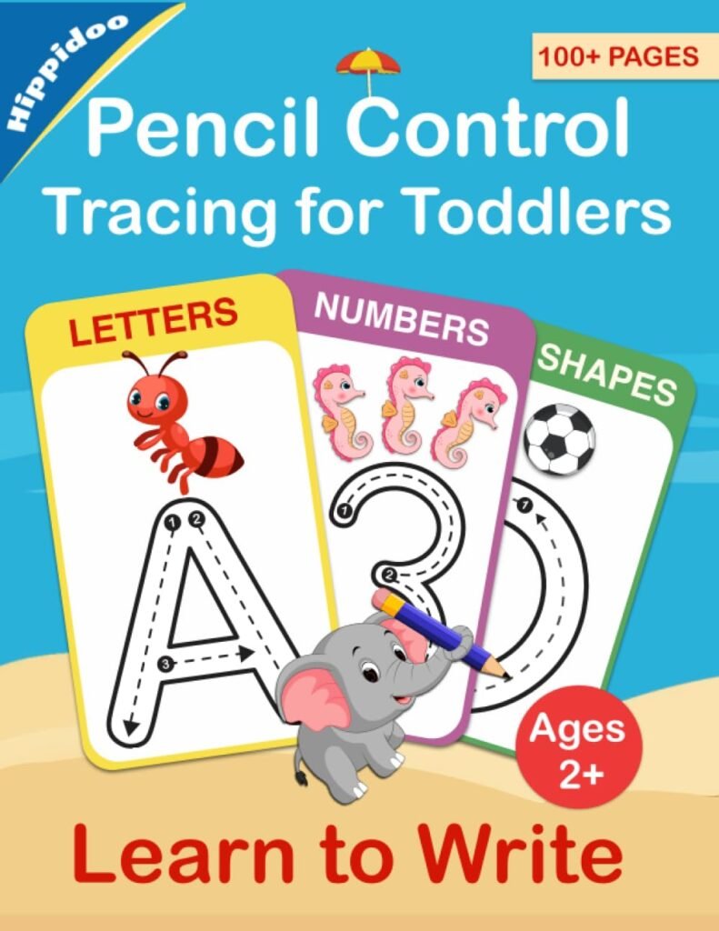 Tracing For Toddlers: First Learn to Write workbook. Practice line tracing, pen control to trace and write ABC Letters, Numbers and Shapes