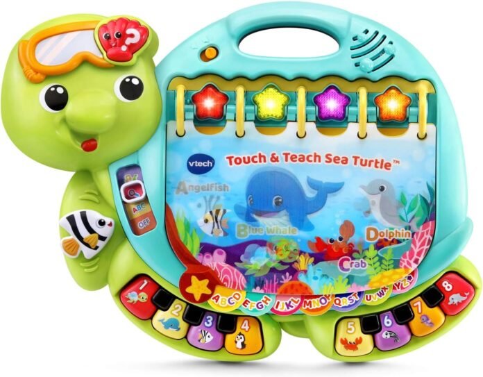 Vtech Touch and Teach Sea Turtle Interactive Learning Book, Green